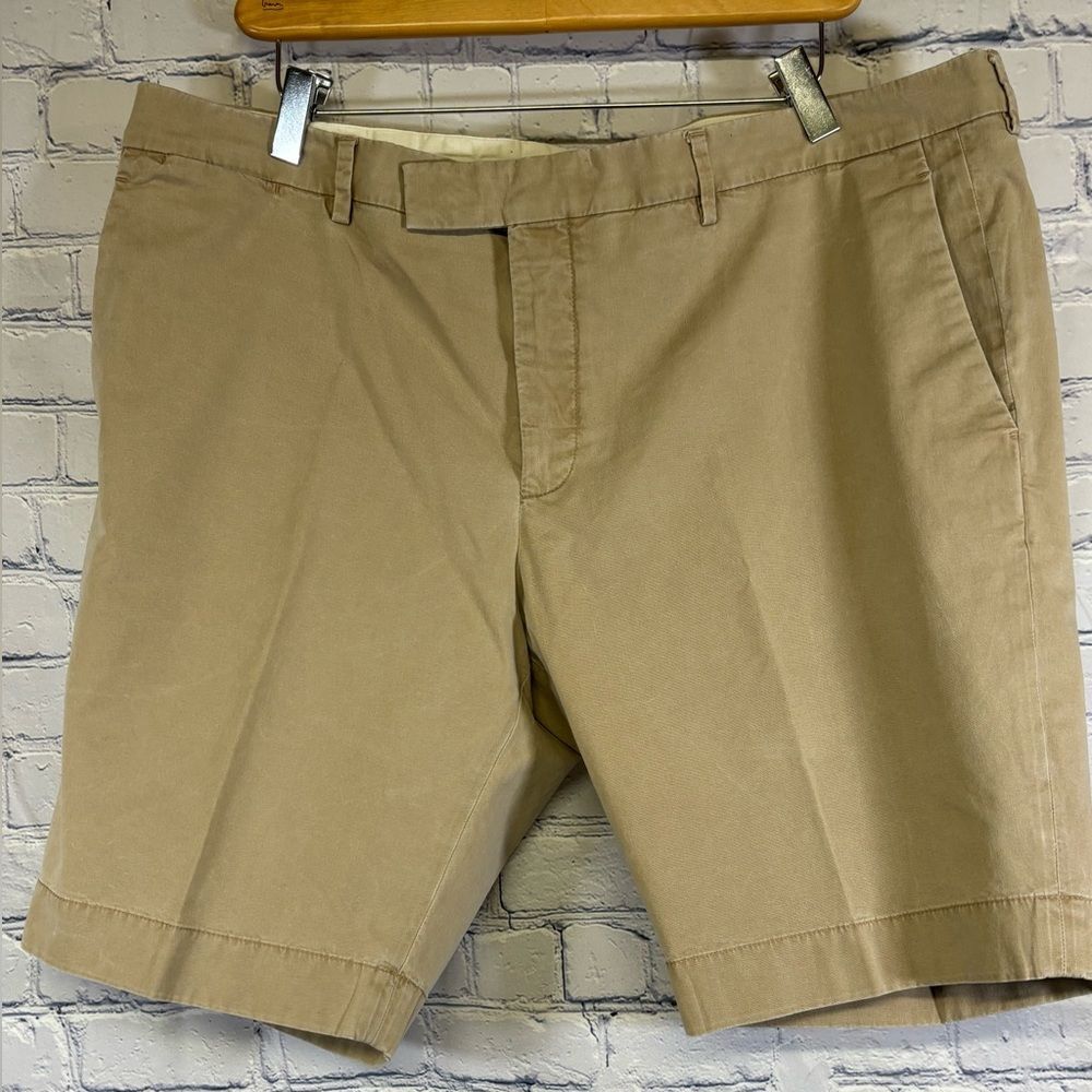 Ralph Lauren Purple Label Classic Flat Front Preppy Luxury Khaki Shorts 40